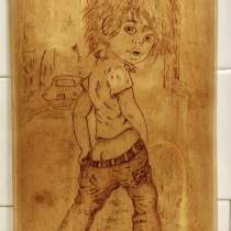 Панно деревянное декоративное - Писающий мальчик, в Москве