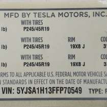 З/ч Тесла. Этикетка (лейба, наклейка) основная с производств, в Москве