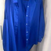 Синяя женская рубашка оверсайз, в Раменское