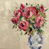 Картина маслом. Цветы мастихином, в Москве