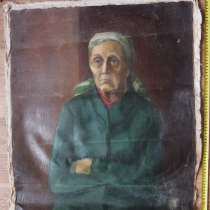 Портрет Женщины в косынке, холст, масло, НХ, старый, в Ставрополе