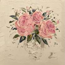 Картина маслом Цветы мастихином, в Москве