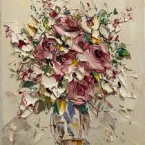 Картина маслом. Цветы мастихином, в Москве