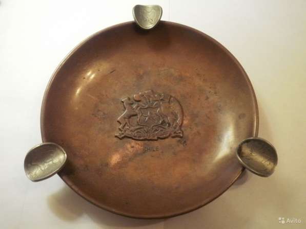 Пепельница Д10см винтаж красная медь Чили Chile в Москве фото 4