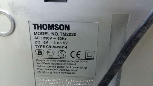 Магнитола кассетная с приемником Томсон Thomson TM 2020 в Сыктывкаре фото 3