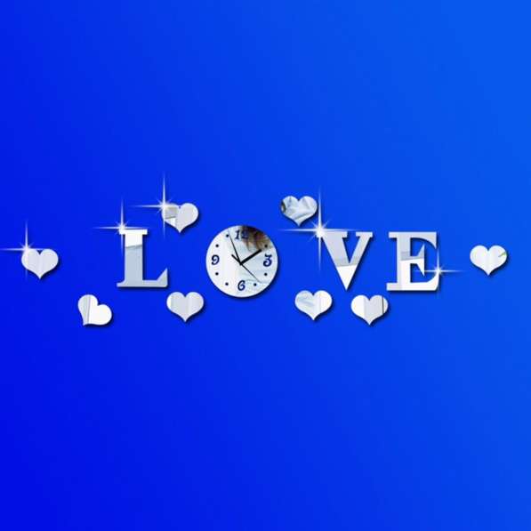 Зеркальные часы - наклейки "Love" в Перми фото 5