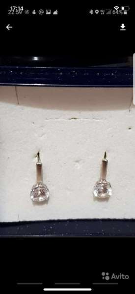 Серьги женские серебряные с фианитами