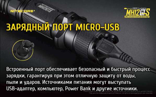 NiteCore Аккумуляторный фонарь — NiteCore MH12GTS, от USB в Москве фото 6