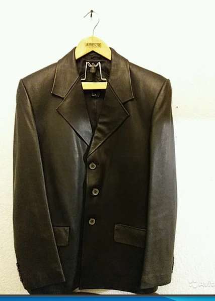 Мужской, кожаный пиджак 48-50 размер