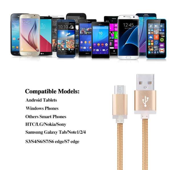 Продаю кабели для зарядки мобильных телефонов Микро ЮСБ в фото 3