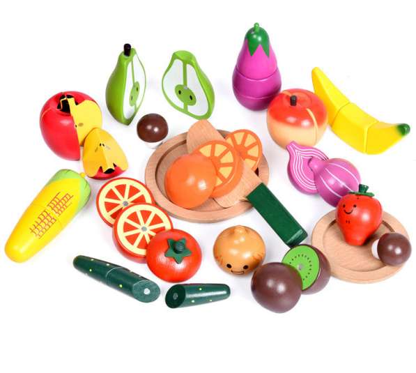 Игрушка детская оптом. Фрукты и овощи на магнитах, 17 предме в фото 6