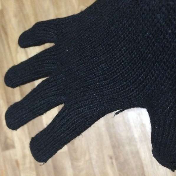 Вязанные мужские перчатки двойные новые черные в Комсомольске-на-Амуре фото 3