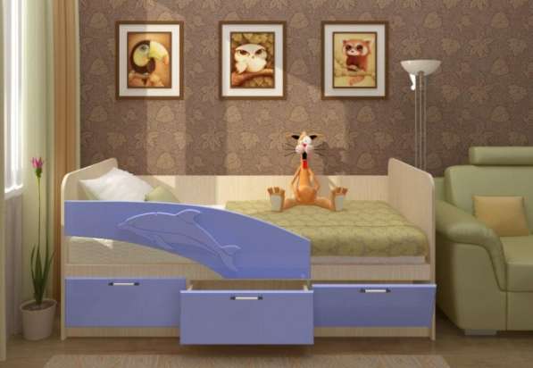 Детская кровать Дельфин Белфорд/Голубой глянец 16 метра