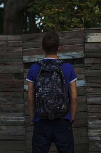 Рюкзак подростковый школьный мужской Найк Nike черный серый в фото 3