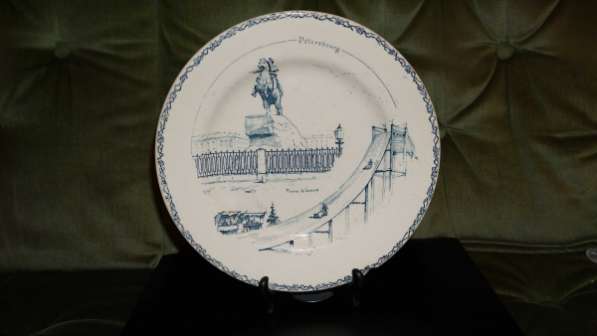 Декоративная тарелка с Медным Всадником. Россия, XIX век в Санкт-Петербурге фото 9