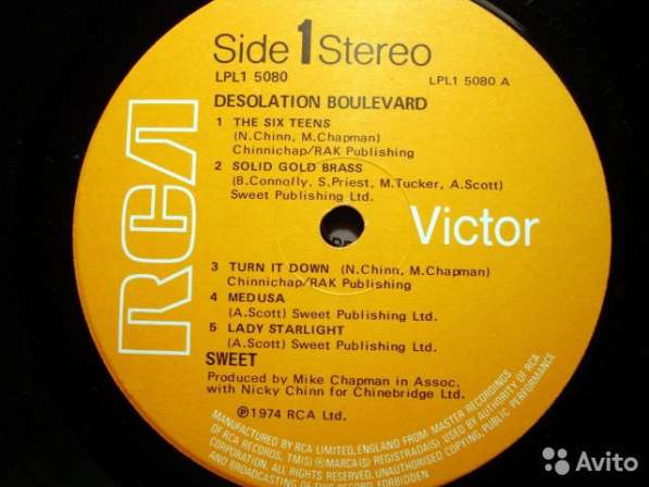 Пластинка виниловая Sweet – Desolation Boulevard в Санкт-Петербурге фото 6