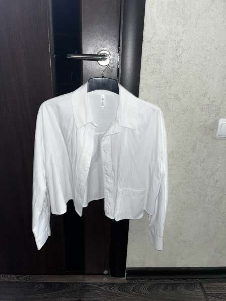 Рубашка, укороченная, белая