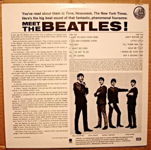 Пластинка виниловая The Beatles - Meet The Beatles! (MINT) в Санкт-Петербурге