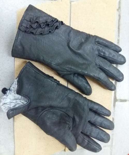 Женские перчатки 8,5 размер кожаные тёплые