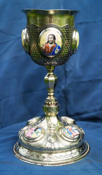 Старинный евхаристический потир. Серебро «84». Москва, 1787г