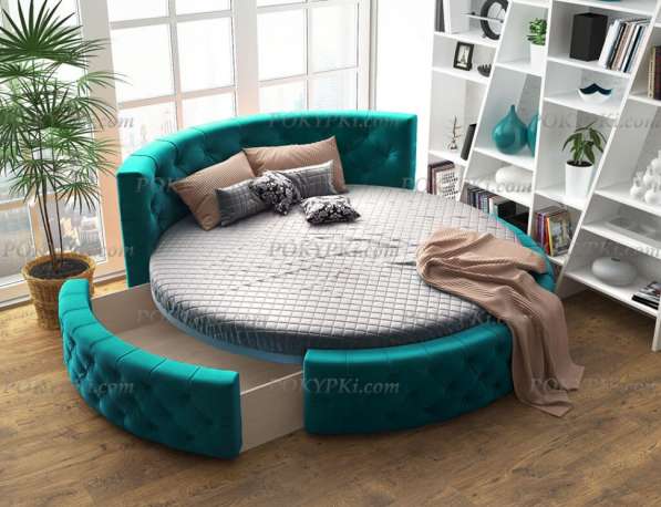 Круглая кровать «Аркада» с ящиком в Москве