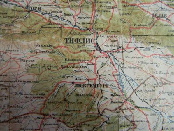 Топокарта(топографическая карта)Тифлис Е-7 1929г и К-38 1934 в фото 5