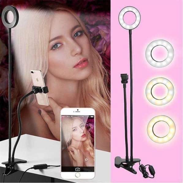 Кольцевая лампа Led-90 с гибким держателем для телефона. ХИТ в фото 12