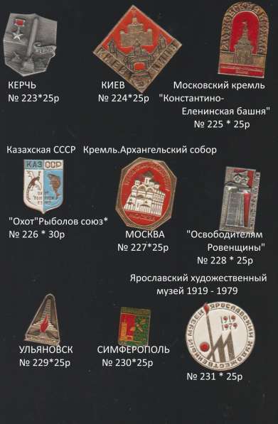 Советские значки : ГОРОДА (179-258)№(341-356) в Москве фото 15
