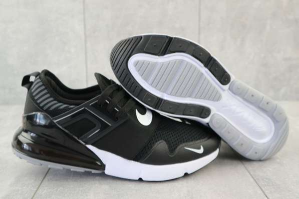 Кроссовки Nike весна осень, мужские, текстиль, чёрно-белые в фото 6