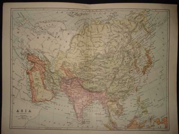 Азия, карта Азии с включением Азиатской части России