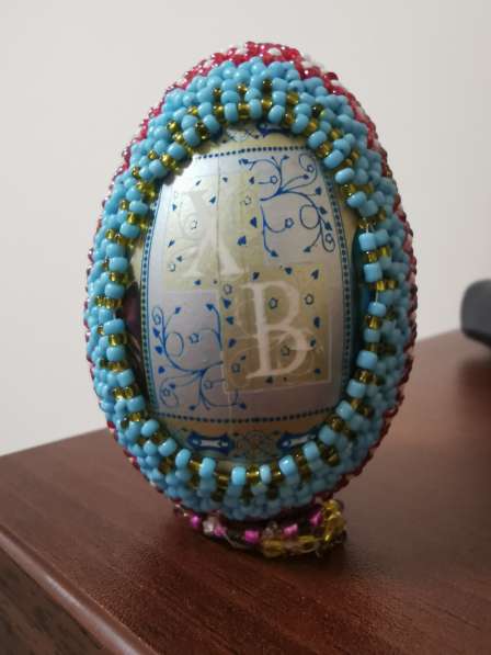 Яйцо пасхальное ручной работы из бисера в Москве фото 3