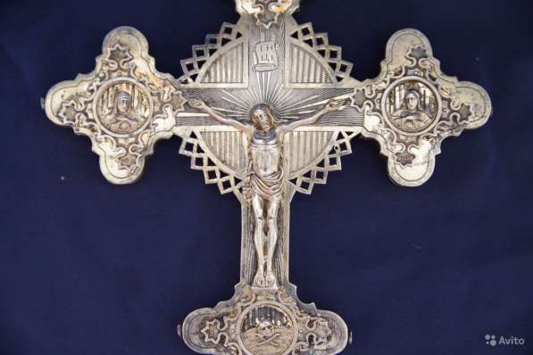 Старинный напрестольный крест. Серебро "84". Мoсква, 1875 г в Санкт-Петербурге фото 6