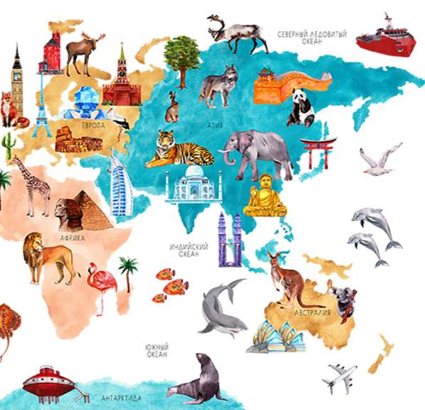 Карта мира для детей в 