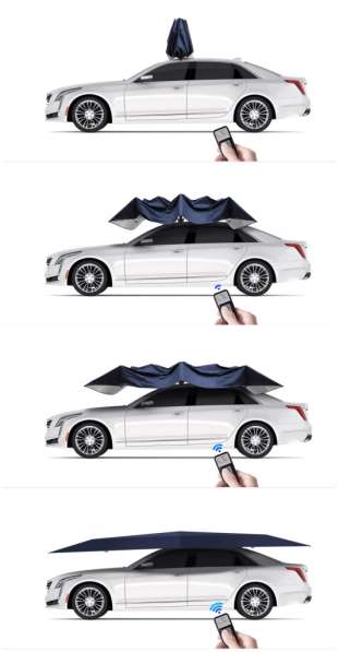 Автоматический зонт для автомобиля в фото 6