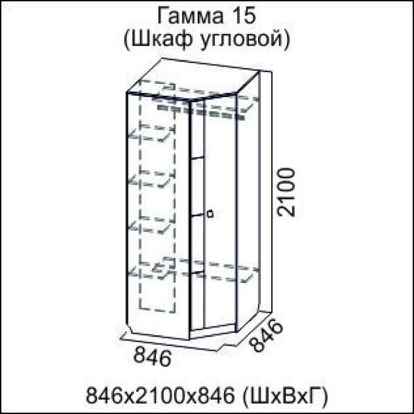 Шкаф угловой Гамма-15 Дуб/Венге