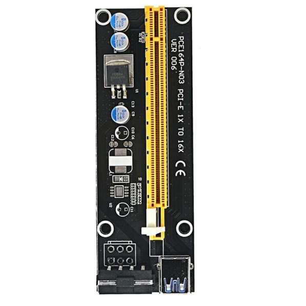 Райзер riser PCI-E x1-x16 60см доп питание molex в Красноярске фото 13