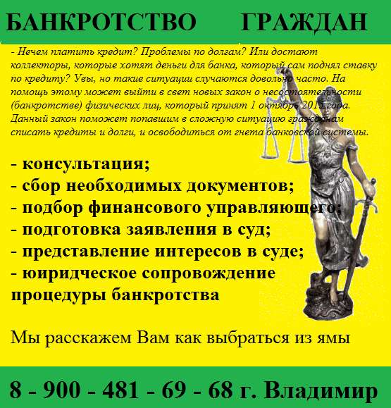 Банкротство граждан. Списание долгов в Владимире фото 5