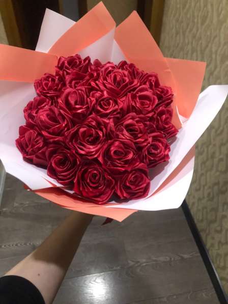 Готовый букет из атласных лент