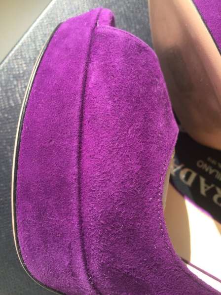 Туфли новые Prada Италия размер 39 замша фиолетовые сиреневы в Москве фото 9