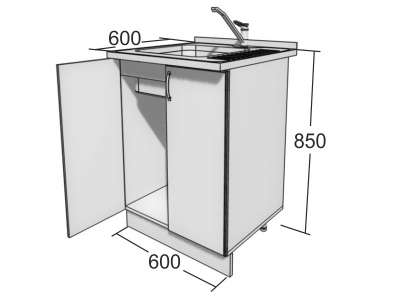 Шкаф под мойку ШНМ-60 ольха в Кемерове