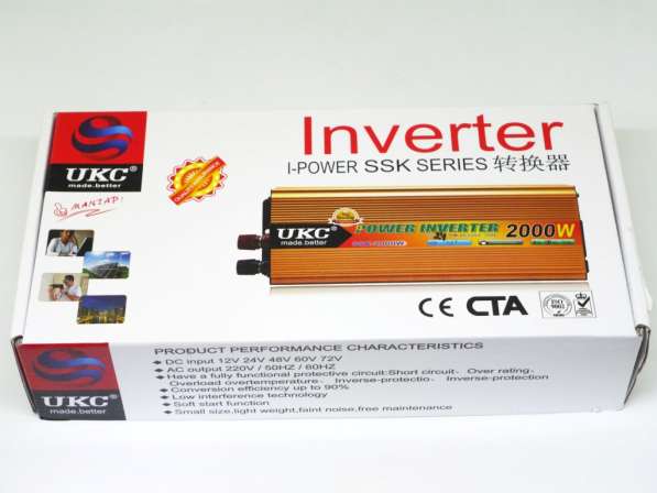 Инвертор UKC 1500W 24V Преобразователь тока AC/DC Gold в фото 3