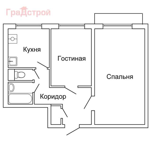 Продам двухкомнатную квартиру в Вологда.Жилая площадь 42 кв.м.Дом кирпичный.Есть Балкон. в Вологде