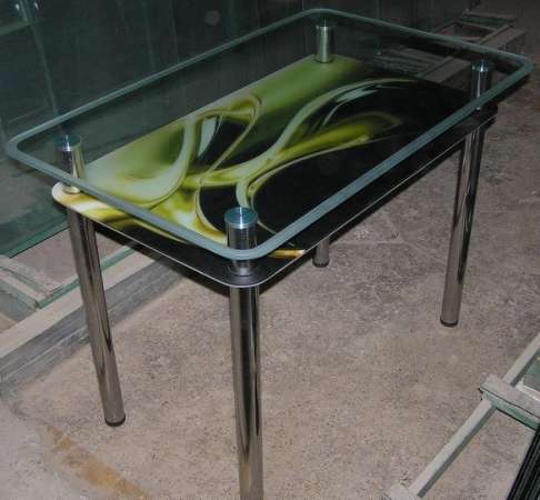 Стеклянные столешницы и столы с экологически чистой фотопечатью, пескоструйным рисунком. в фото 8