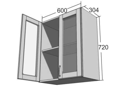 Навесной шкаф ШВст-60 Орех ЕвроМебель в Новокузнецке