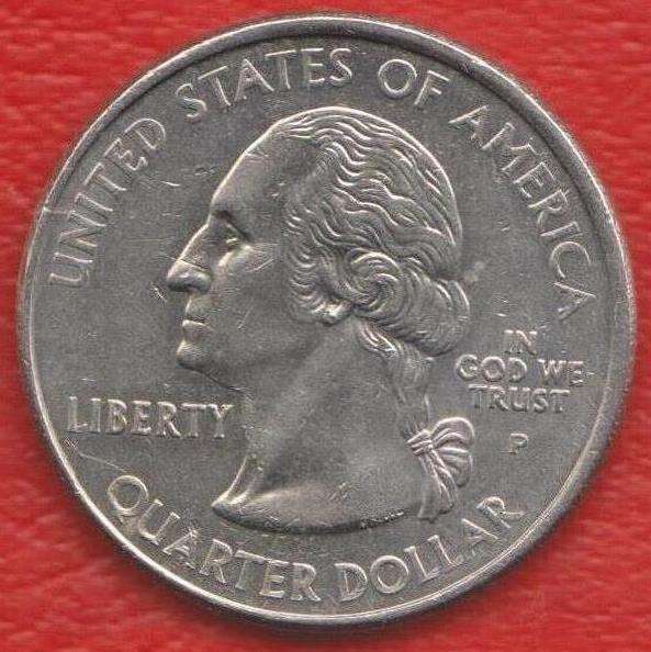 США 25 центов 2001 квотер штат Род - Айленд знак мондвора P в Орле