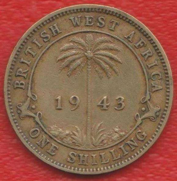 Британская Западная Африка 1 шиллинг 1943 г. Георг VI
