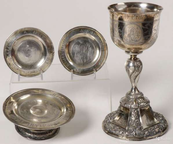 Старинный Евхаристический набор из 7 предметов. Серебро,XIXв в Санкт-Петербурге фото 5