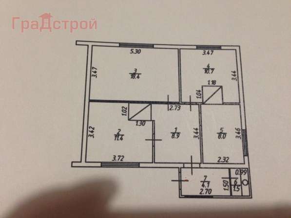 Продам трехкомнатную квартиру в Вологда.Жилая площадь 60 кв.м.Этаж 1. в Вологде фото 4