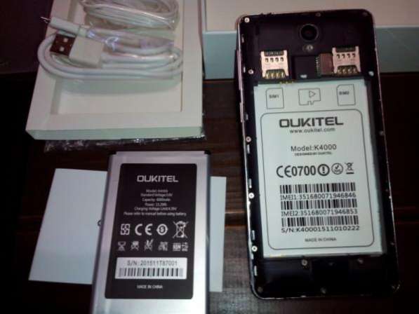 Наложенным платежом , Новый Oukitel K4000 5.0 Android 5.1 4-ядраОЗУ 2ГБ + ПЗУ 16 в Москве фото 5