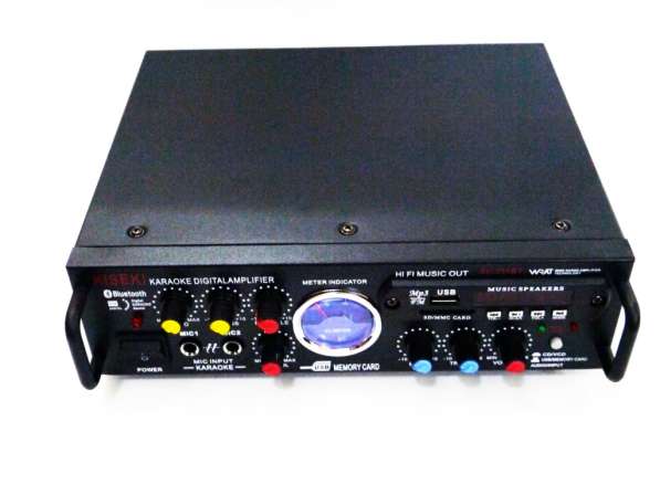 Усилитель звука Kiseki AV-339B + USB + КАРАОКЕ 2микрофона